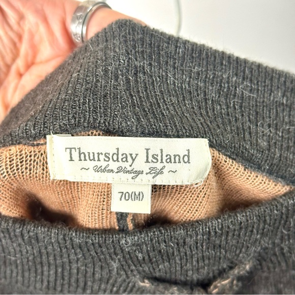 Thursday Island Wool Alpaca Blend Asymmetrical Knit Skirt Size Medium - Picture 7 of 9